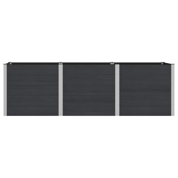 Hochbeet Schwarz 300 x 100 x 91 cm WPC und Aluminium