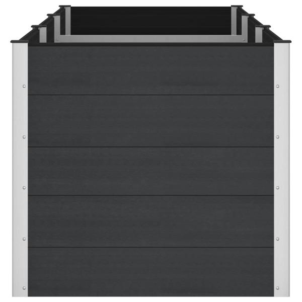 Hochbeet Schwarz 300 x 100 x 91 cm WPC und Aluminium
