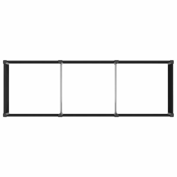 Hochbeet Schwarz 300 x 100 x 91 cm WPC und Aluminium