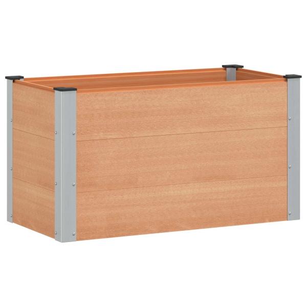 Hochbeet Braun 100 x 50 x 54 cm WPC und Aluminium