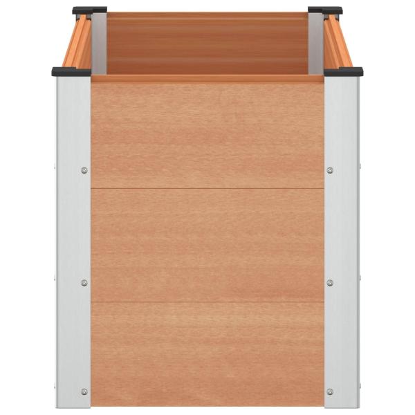 Hochbeet Braun 100 x 50 x 54 cm WPC und Aluminium
