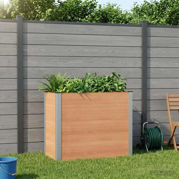 ARDEBO.de - Hochbeet Braun 100 x 50 x 91 cm WPC und Aluminium