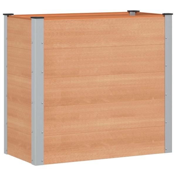 Hochbeet Braun 100 x 50 x 91 cm WPC und Aluminium
