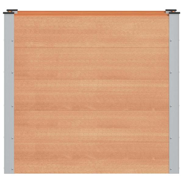 Hochbeet Braun 100 x 50 x 91 cm WPC und Aluminium
