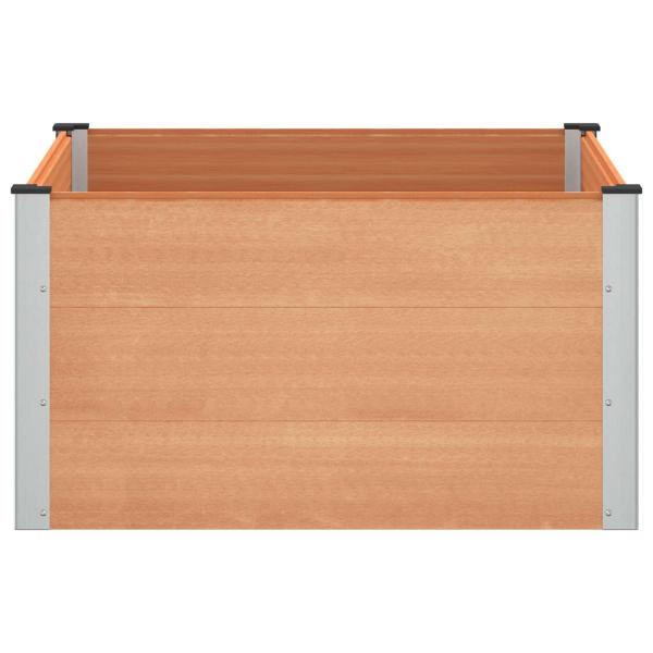 Hochbeet Braun 100 x 100 x 54 cm WPC und Aluminium