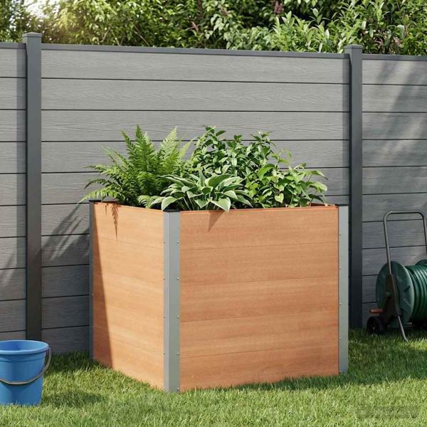 ARDEBO.de - Hochbeet Braun 100 x 100 x 91 cm WPC und Aluminium