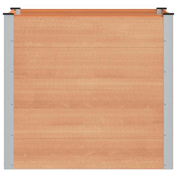 Hochbeet Braun 100 x 100 x 91 cm WPC und Aluminium