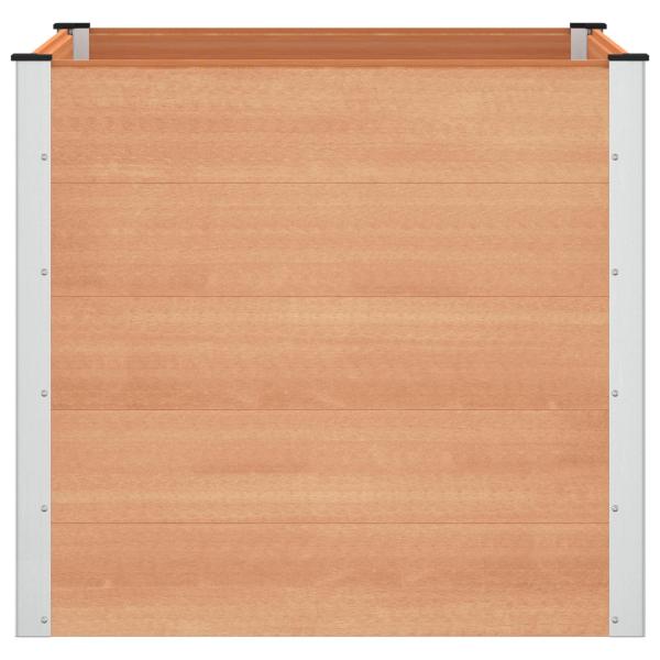 Hochbeet Braun 100 x 100 x 91 cm WPC und Aluminium