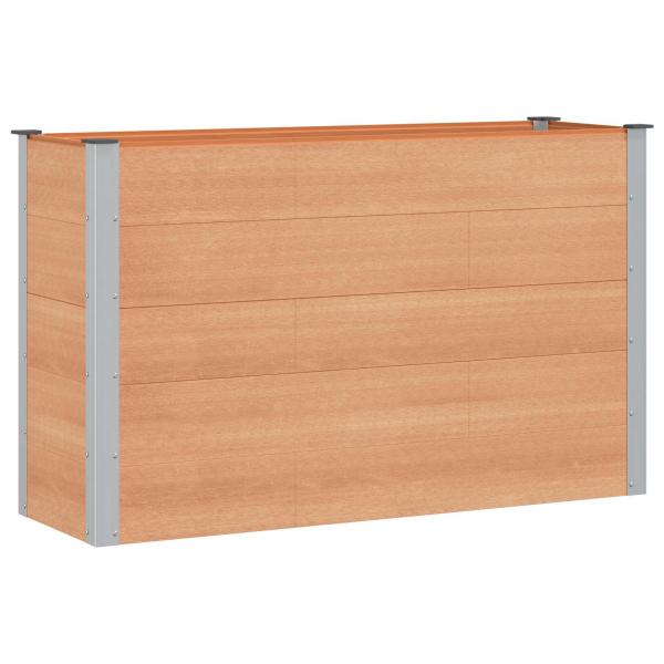 Hochbeet Braun 150 x 50 x 91 cm WPC und Aluminium