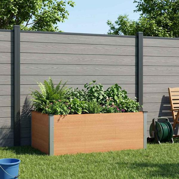 ARDEBO.de - Hochbeet Braun 150 x 100 x 54 cm WPC und Aluminium