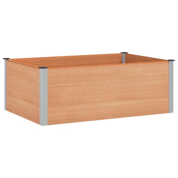 Hochbeet Braun 150 x 100 x 54 cm WPC und Aluminium