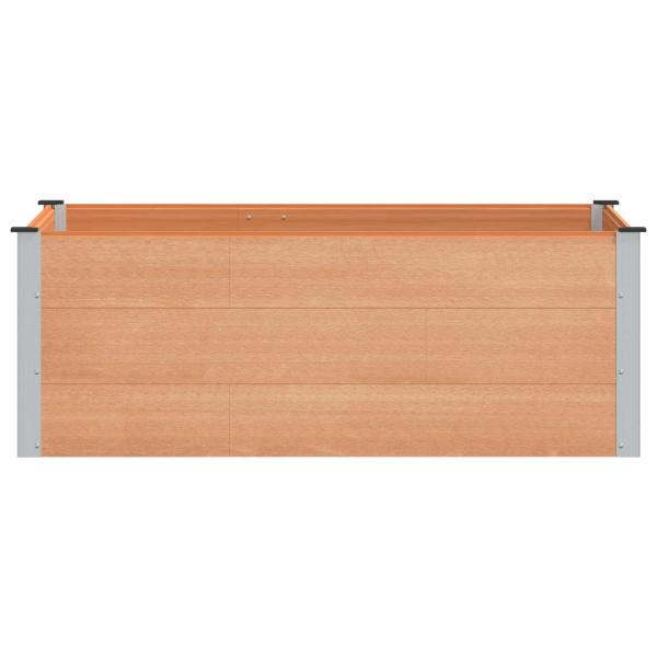 Hochbeet Braun 150 x 100 x 54 cm WPC und Aluminium