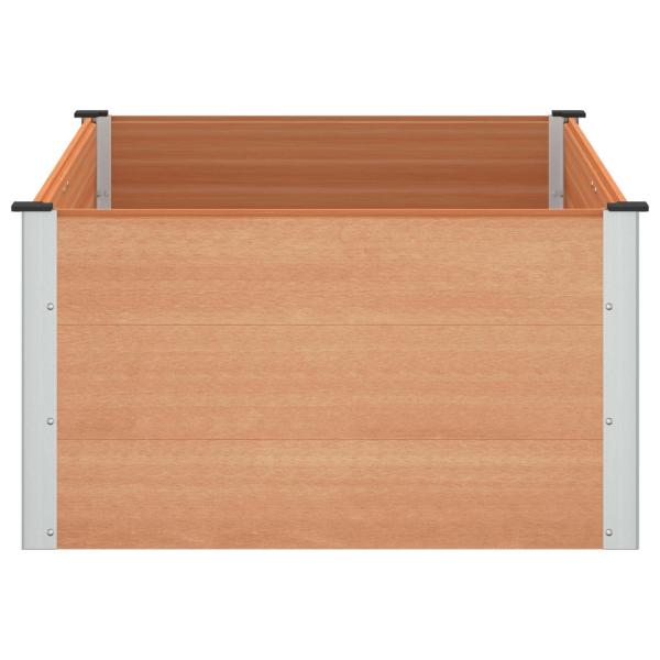 Hochbeet Braun 150 x 100 x 54 cm WPC und Aluminium