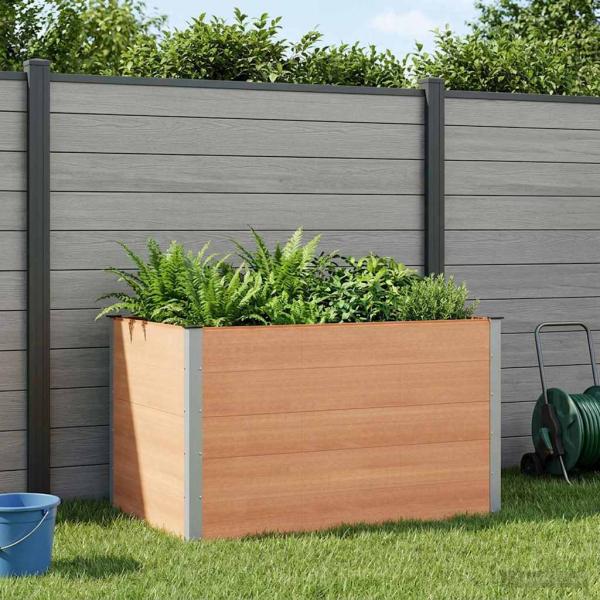 ARDEBO.de - Hochbeet Braun 150 x 100 x 91 cm WPC und Aluminium