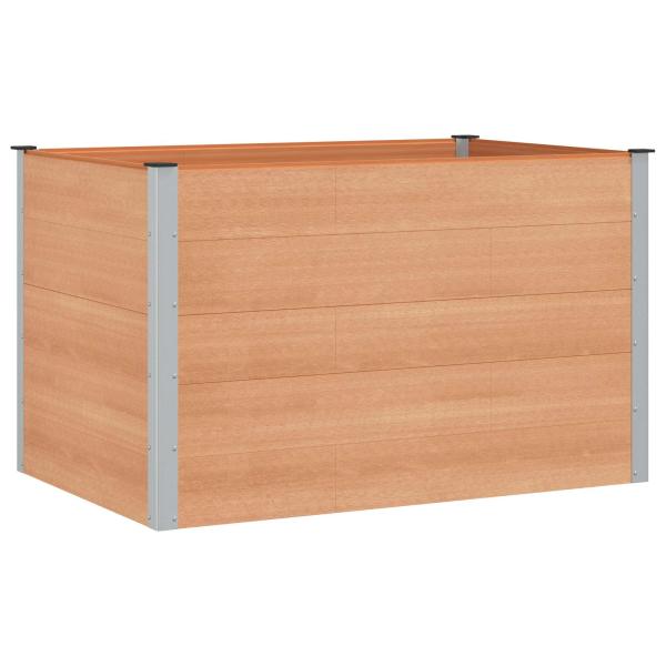 Hochbeet Braun 150 x 100 x 91 cm WPC und Aluminium