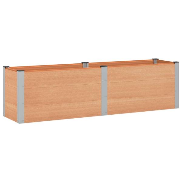 Hochbeet Braun 200 x 50 x 54 cm WPC und Aluminium