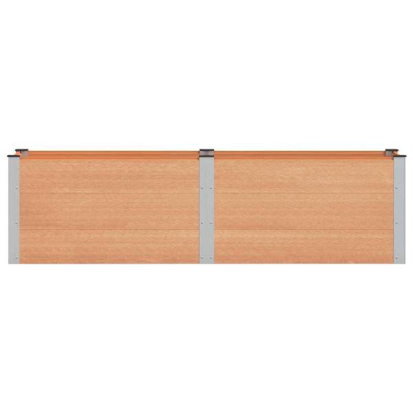 Hochbeet Braun 200 x 50 x 54 cm WPC und Aluminium