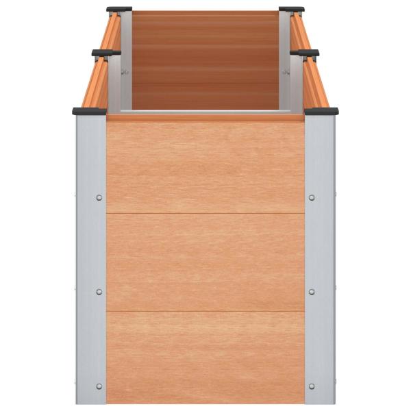 Hochbeet Braun 200 x 50 x 54 cm WPC und Aluminium