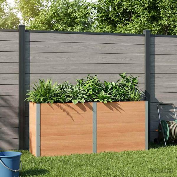 ARDEBO.de - Hochbeet Braun 200 x 50 x 91 cm WPC und Aluminium