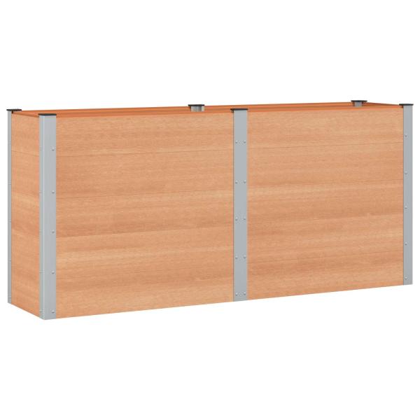 Hochbeet Braun 200 x 50 x 91 cm WPC und Aluminium