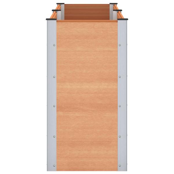 Hochbeet Braun 200 x 50 x 91 cm WPC und Aluminium