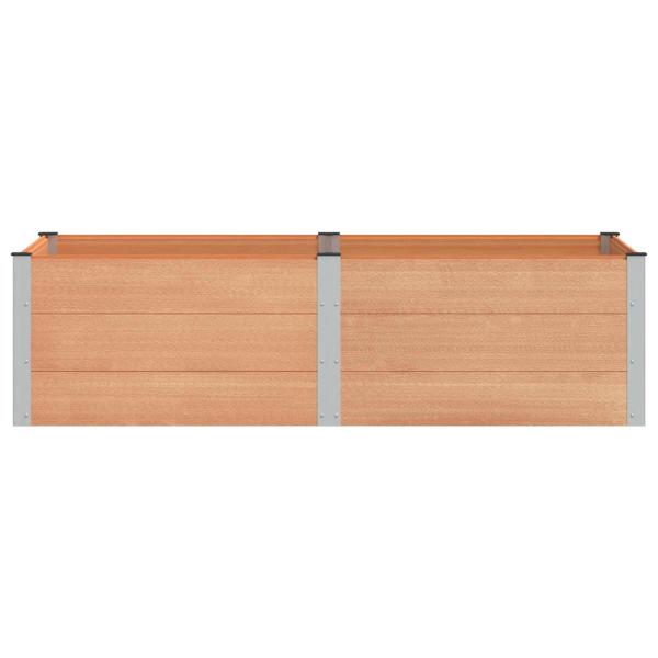 Hochbeet Braun 200 x 100 x 54 cm WPC und Aluminium