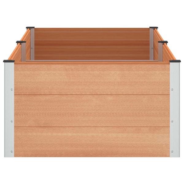 Hochbeet Braun 200 x 100 x 54 cm WPC und Aluminium