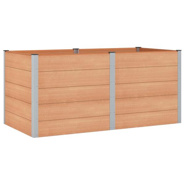 Hochbeet Braun 200 x 100 x 91 cm WPC und Aluminium