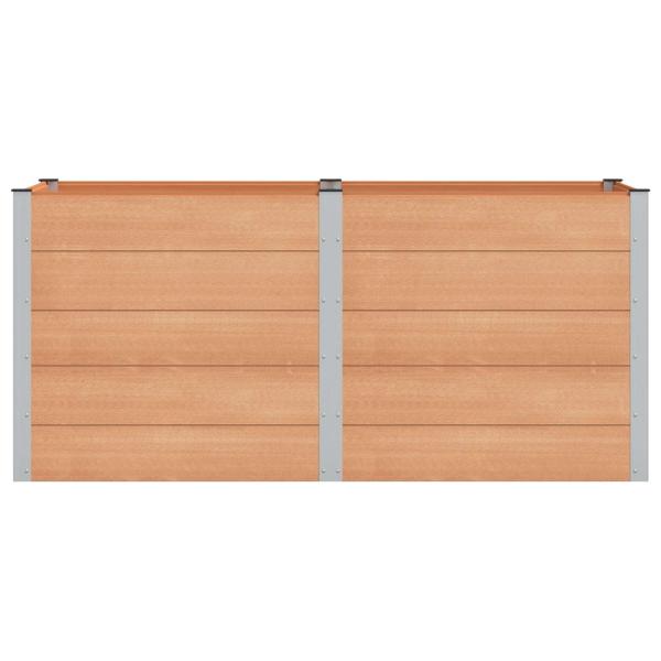 Hochbeet Braun 200 x 100 x 91 cm WPC und Aluminium