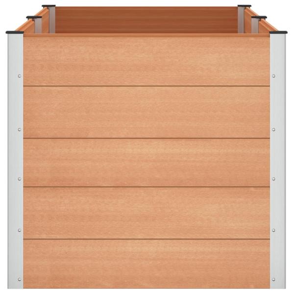 Hochbeet Braun 200 x 100 x 91 cm WPC und Aluminium