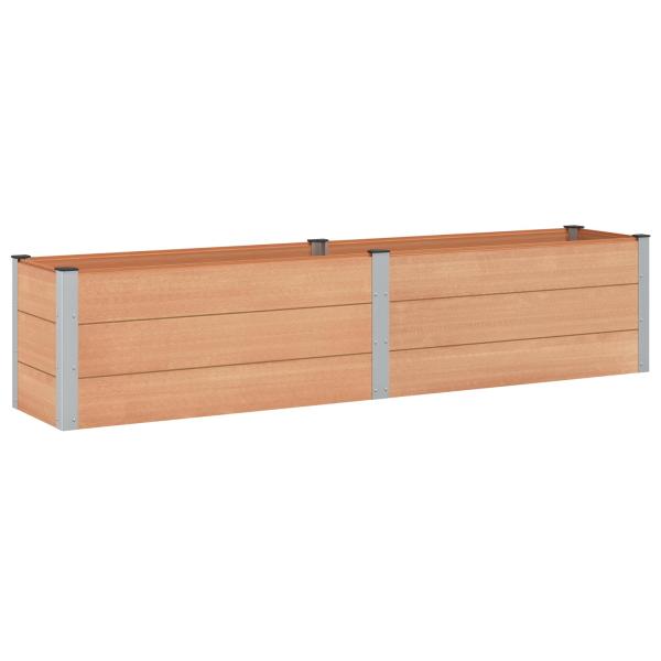 Hochbeet Braun 250 x 50 x 54 cm WPC und Aluminium