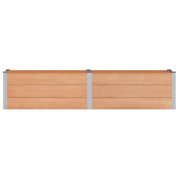 Hochbeet Braun 250 x 50 x 54 cm WPC und Aluminium