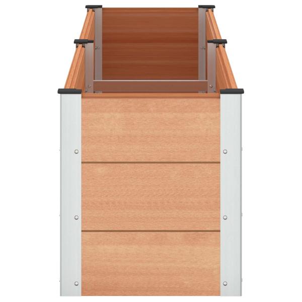 Hochbeet Braun 250 x 50 x 54 cm WPC und Aluminium