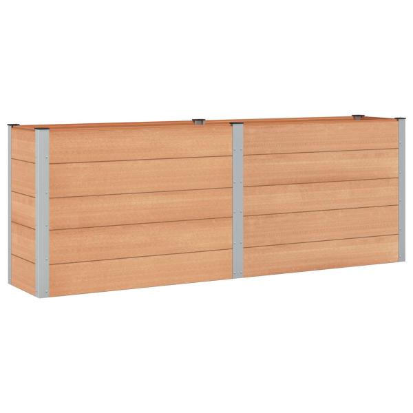Hochbeet Braun 250 x 50 x 91 cm WPC und Aluminium