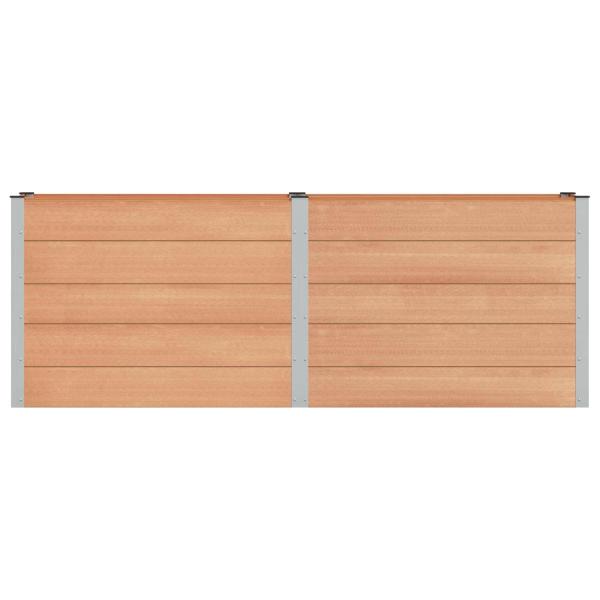 Hochbeet Braun 250 x 50 x 91 cm WPC und Aluminium