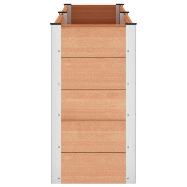 Hochbeet Braun 250 x 50 x 91 cm WPC und Aluminium