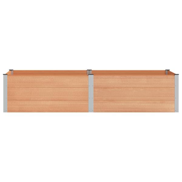 Hochbeet Braun 250 x 100 x 54 cm WPC und Aluminium