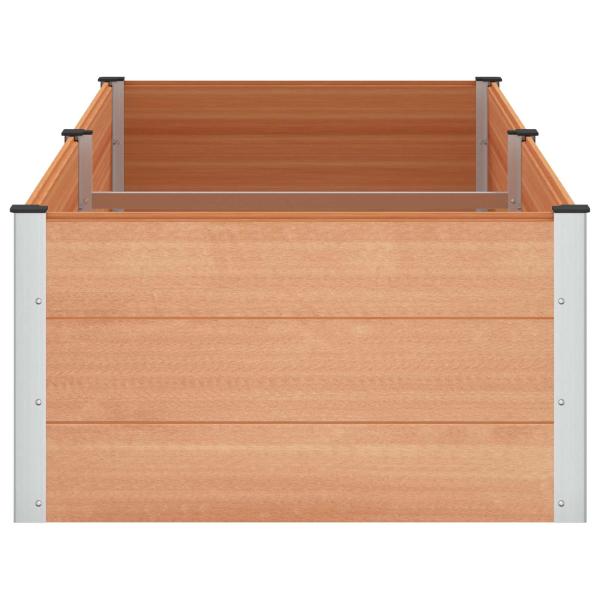 Hochbeet Braun 250 x 100 x 54 cm WPC und Aluminium