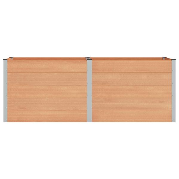 Hochbeet Braun 250 x 100 x 91 cm WPC und Aluminium