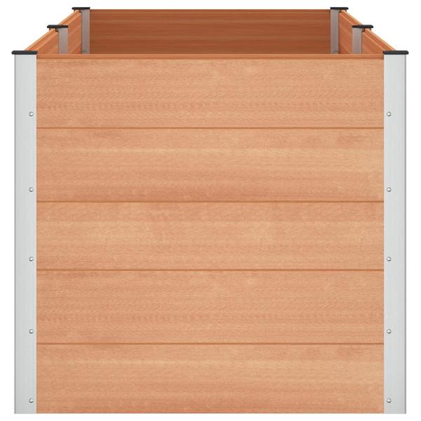 Hochbeet Braun 250 x 100 x 91 cm WPC und Aluminium
