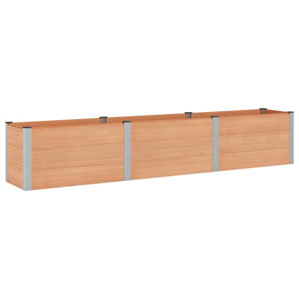 Hochbeet Braun 300 x 50 x 54 cm WPC und Aluminium