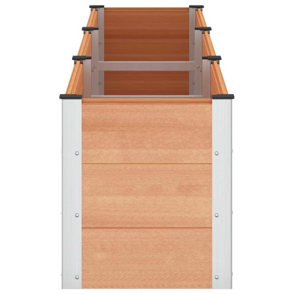 Hochbeet Braun 300 x 50 x 54 cm WPC und Aluminium
