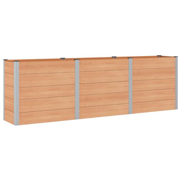 Hochbeet Braun 300 x 50 x 91 cm WPC und Aluminium