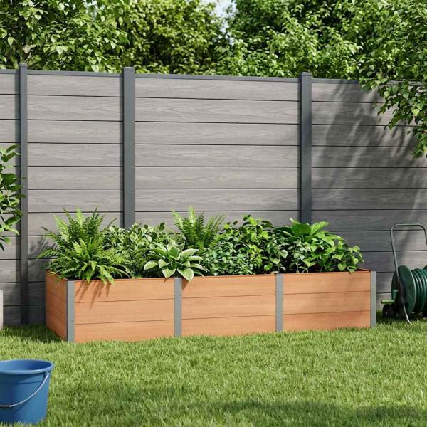ARDEBO.de - Hochbeet Braun 300 x 100 x 54 cm WPC und Aluminium
