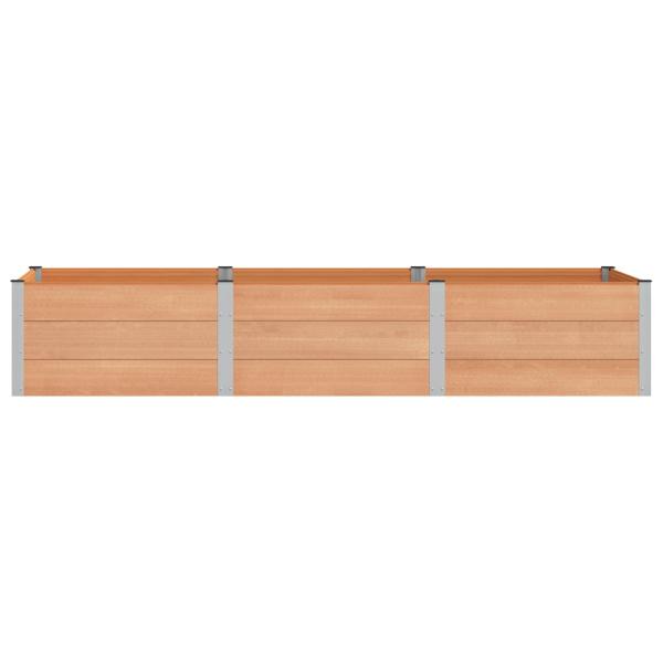 Hochbeet Braun 300 x 100 x 54 cm WPC und Aluminium