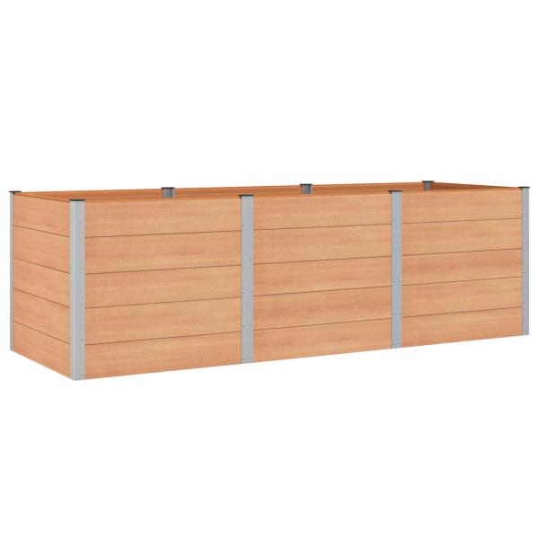 Hochbeet Braun 300 x 100 x 91 cm WPC und Aluminium