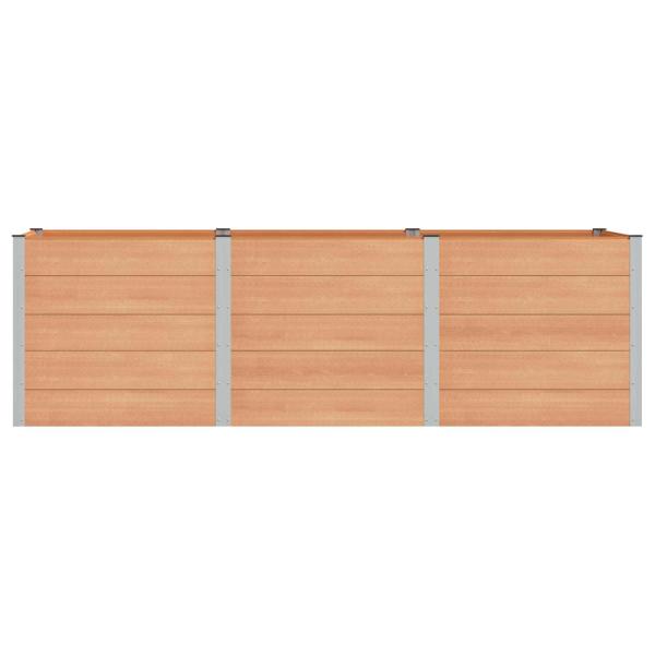 Hochbeet Braun 300 x 100 x 91 cm WPC und Aluminium