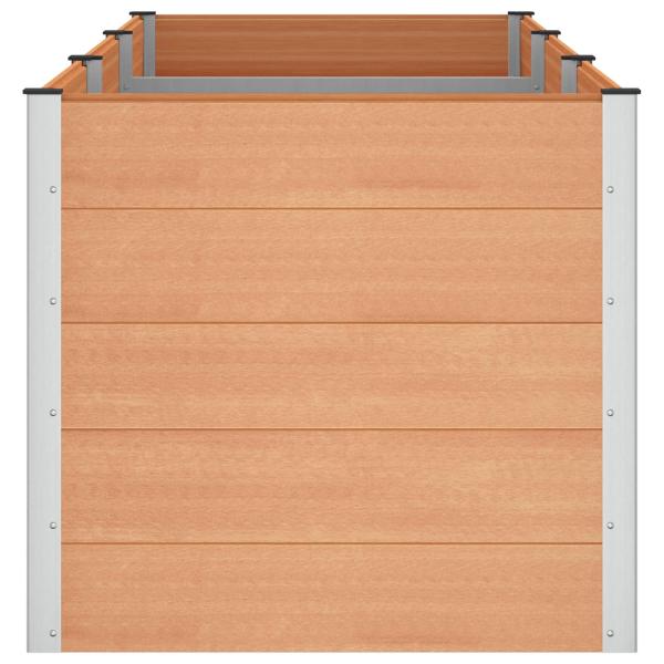 Hochbeet Braun 300 x 100 x 91 cm WPC und Aluminium