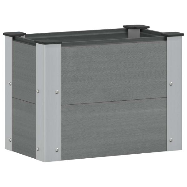 Hochbeet Grau 50 x 30 x 36 cm WPC und Aluminium