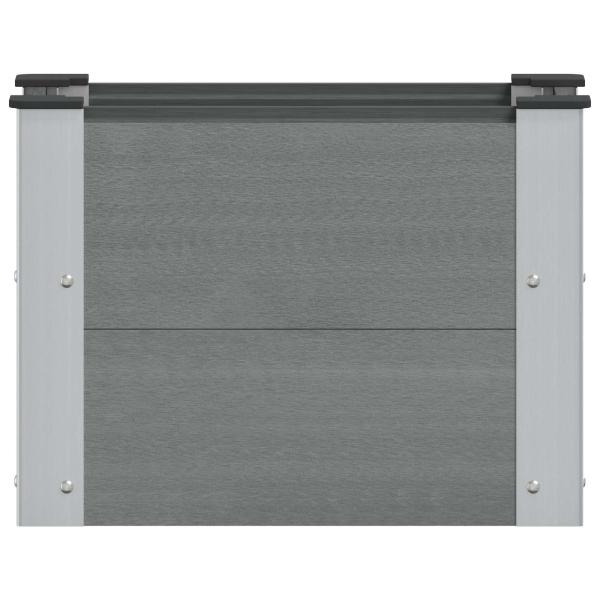 Hochbeet Grau 50 x 30 x 36 cm WPC und Aluminium